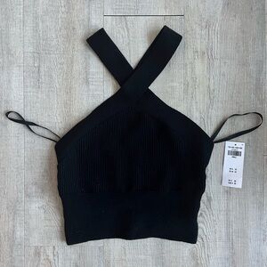Abercrombie & Fitch Black Cross Neck Halter Tank